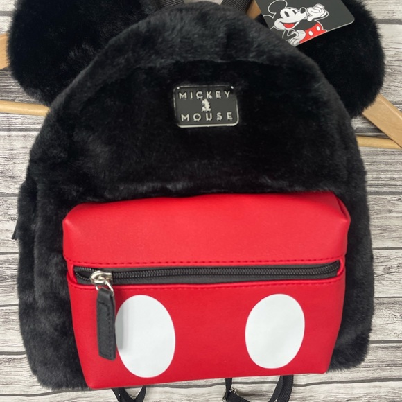 NWT Disney Mickey Mouse Fuzzy Backpack - Picture 2 of 8